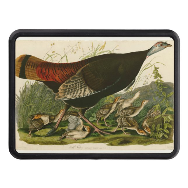 Turkey Wild Audubon Bird Painting Trailer Hitch Cover (Front)