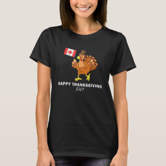 Turkey With Canada Flag Cool Canadian Thanksgiving T-Shirt