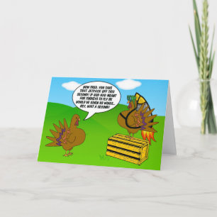Turkey with Jetpack - Funny Motivational Cartoon Card
