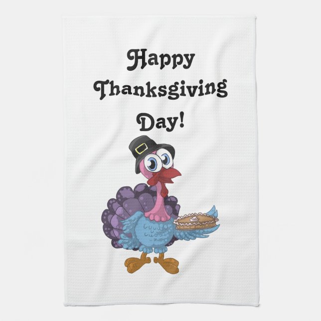 Turkey With Pie Kitchen Towel (Vertical)