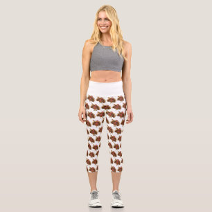 Turkey With Pie Slice Capri Leggings