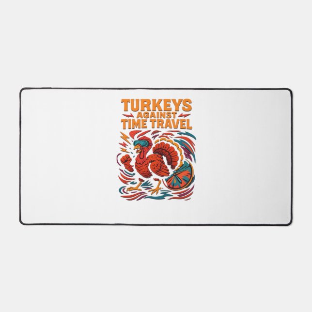 Turkeys Against Time Travel - Drôle Retro Turkey D (Recto)
