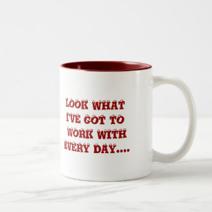 TURKEYS AT WORK Two-Tone COFFEE MUG