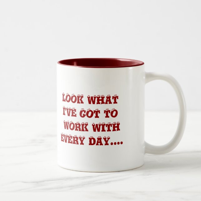 TURKEYS AT WORK Two-Tone COFFEE MUG (Right)