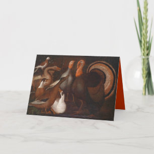 Turkeys Ducks poem ThanksgIving inside greeting C Holiday Card