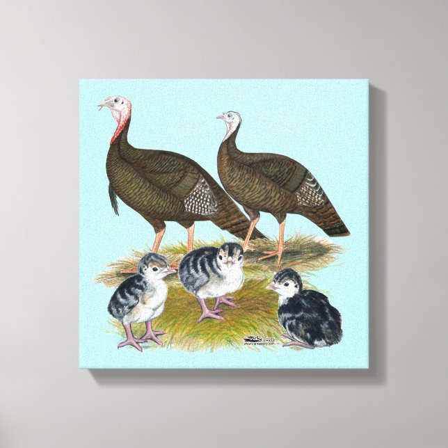 Turkeys Eastern Wild Family Canvas Print (Front)