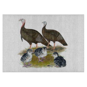 Turkeys Eastern Wild Family Cutting Board