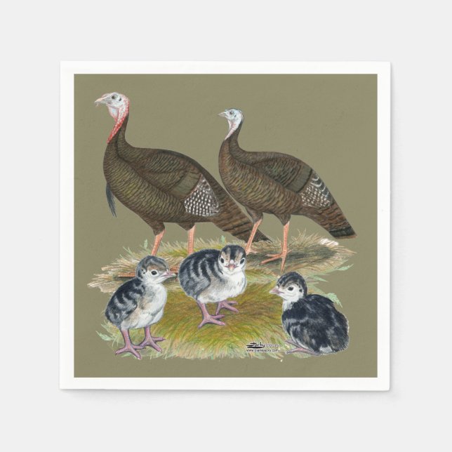 Turkeys Eastern Wild Family Napkin (Front)