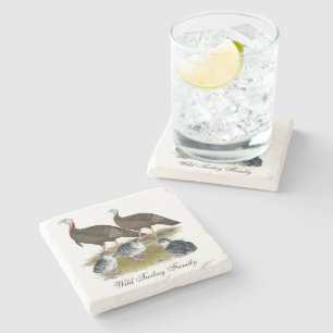 Turkeys Eastern Wild Family Stone Coaster