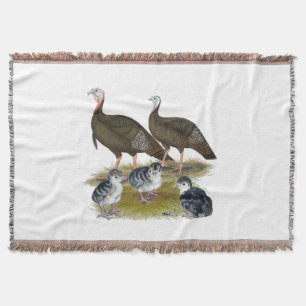 Turkeys Eastern Wild Family Throw Blanket