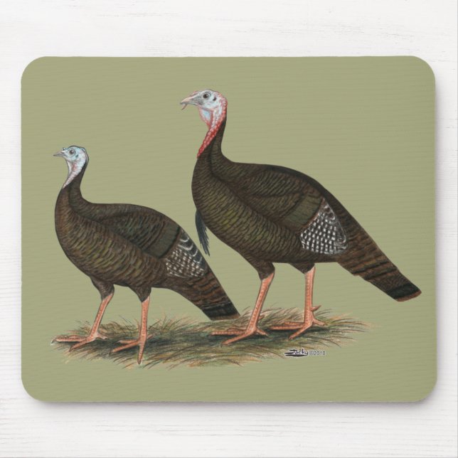 Turkeys Eastern Wild Pair Mouse Pad (Front)