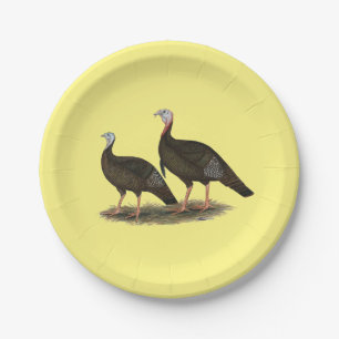 Turkeys Eastern Wild Pair Paper Plate