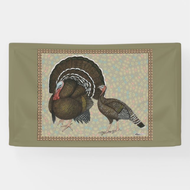 Turkeys Standard Bronze Portrait Banner (Horizontal)
