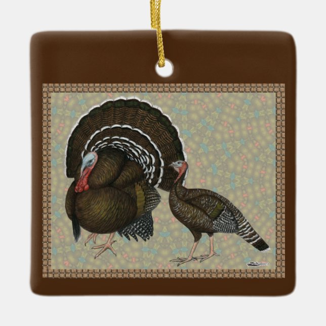 Turkeys Standard Bronze Portrait Ceramic Ornament (Front)