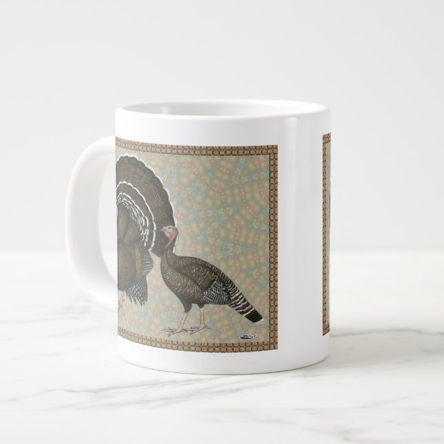 Turkeys Standard Bronze Portrait Large Coffee Mug (Front Left)