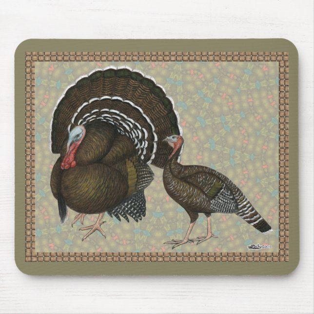 Turkeys Standard Bronze Portrait Mouse Pad (Front)