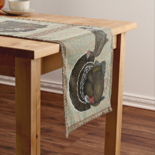 Turkeys Standard Bronze Portrait Short Table Runner