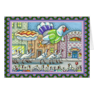 TURKEY'S THANKSGIVING PARADE HELIUM BALLOONS CARD