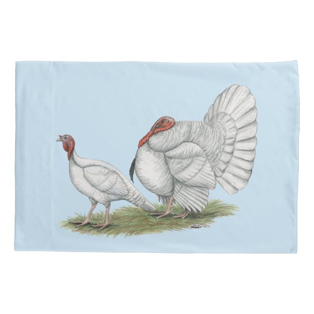 Turkeys White Holland Pillowcase (Back)