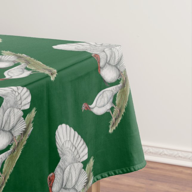 Turkeys White Holland Tablecloth (In Situ)