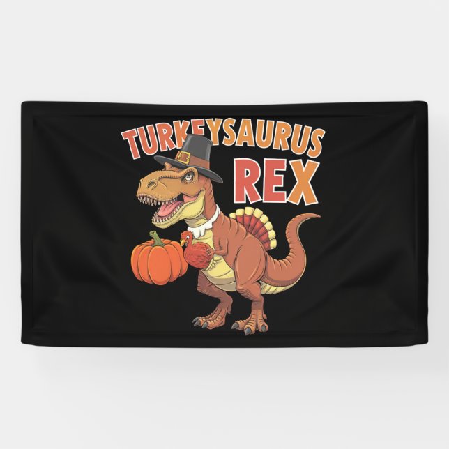 Turkeysaurus Rex Dab Turkey Dino Toddler Boys  Banner (Horizontal)