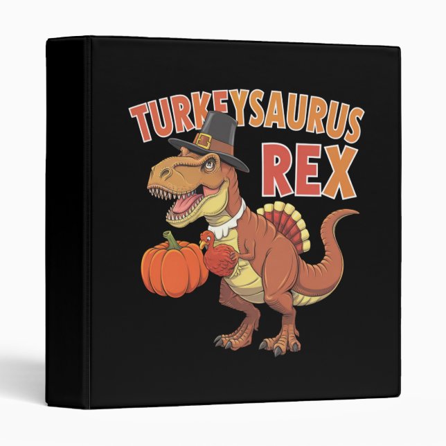 Turkeysaurus Rex Dab Turkey Dino Toddler Boys  Binder (Front/Spine)
