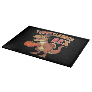 Turkeysaurus Rex Dab Turkey Dino Toddler Boys  Cutting Board
