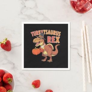 Turkeysaurus Rex Dab Turkey Dino Toddler Boys  Napkin