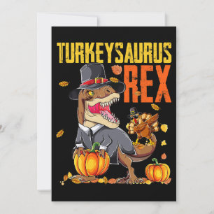 Turkeysaurus Rex Dab Turkey TRex Dinosaur Thanksgi Invitation