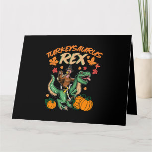 Turkeysaurus Rex Dinosaur Trex Turkey Thanksgiving Card