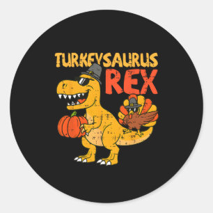 Turkeysaurus Rex Turkey Thanksgiving Toddler Boy K Classic Round Sticker