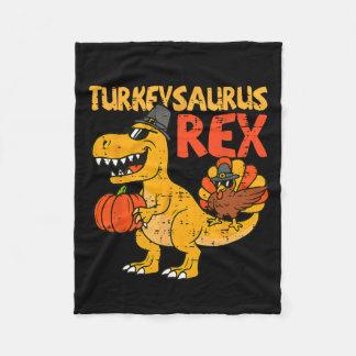 Turkeysaurus Rex Turkey Thanksgiving Toddler Boy K Fleece Blanket