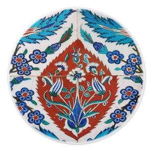 Turkis Ceramic Floral Knob