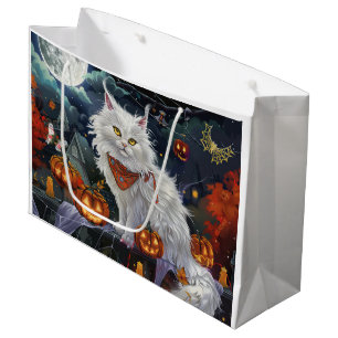 Turkish Angora Cat Halloween Spooky Large Gift Bag