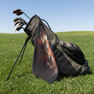 Turkish Angora Cat Santa Claus Festive Christmas  Golf Towel