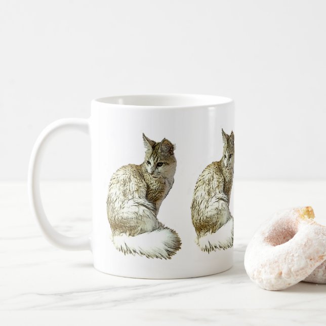 Turkish Angora  Coffee Mug (With Donut)