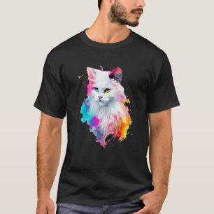 Turkish Angora Colourful Splashes Paint, Abstract T-Shirt