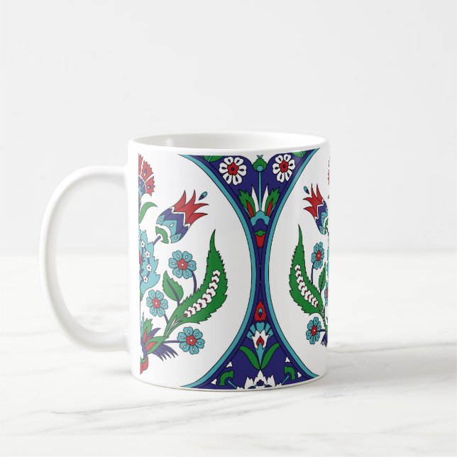 Turkish arabic, tulip flowers, seamless pattern. coffee mug (Left)