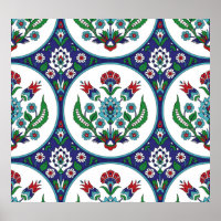 Turkish arabic, tulip flowers, seamless pattern.