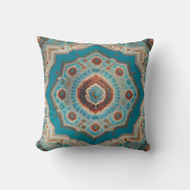 Turkish Beautiful Old Pattern Trendy Collection Throw Pillow (Front)
