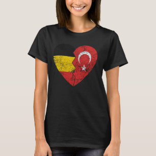 Turkish Belgian Flag Heart Belgium Turkey Flags Ro T-Shirt