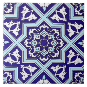 Turkish Blue Design Ceramic Photo Tile