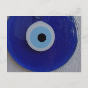 TURKISH BLUE GLASS EVIL EYE AMULET Postcard