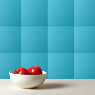 Turkish blue - Solid colour teal aqua blue Tile
