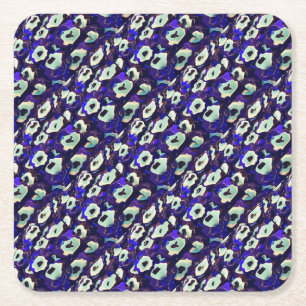 Turkish Boncuk Eye Shaped Amulet Bizarre Art Square Paper Coaster