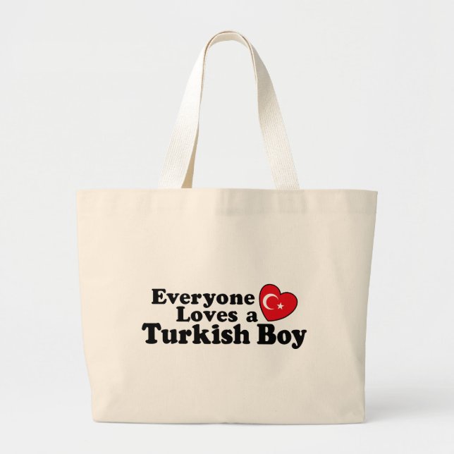 Turkish Boy Large Tote Bag (Front)