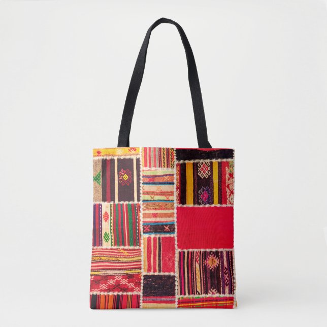 Turkish carpet patchwork handmade. Patchwork patte Tote Bag (Front)