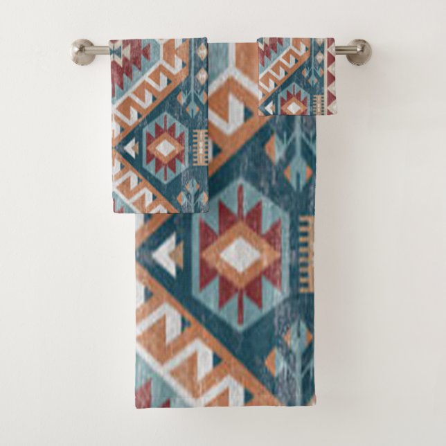 Turkish Carpet Rug Antique Kilim Kabristan Bath Towel Set (Insitu)