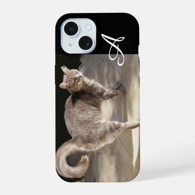 TURKISH CAT MONOGRAM iPhone 15 CASE (Back)