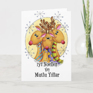 Turkish Christmas Card - Reindeer - İyi Noeller v